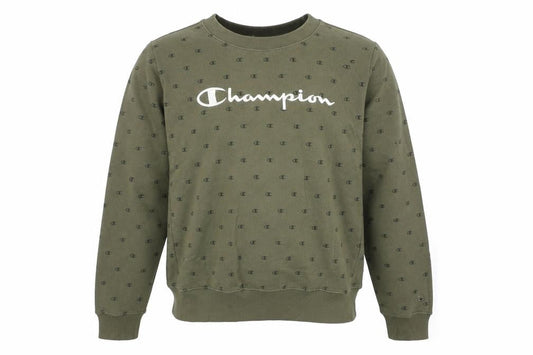 Champion Men's Green Pullover Sweatshirt Medium Logo Fleece Crew Neck