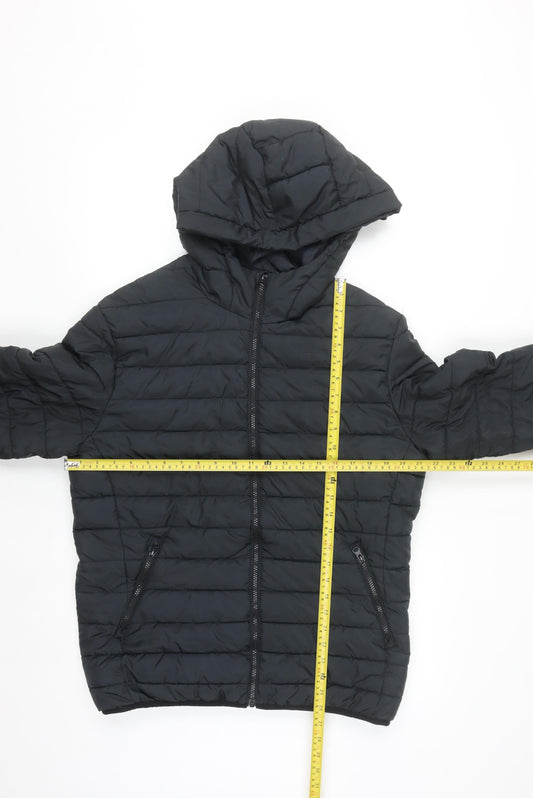 Jack & Jones Men's Black L Hooded Puffer Jacket Lightweight Winter Coat