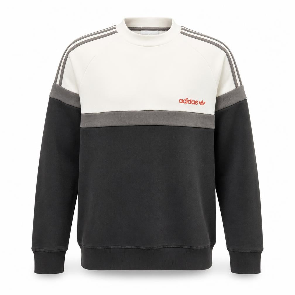 Adidas Mens Grey Crew Neck Pullover Jumper Size S Sports Fleece