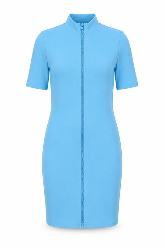 PRETTYLITTLETHING Girls Blue XS Bodycon Zip Dress