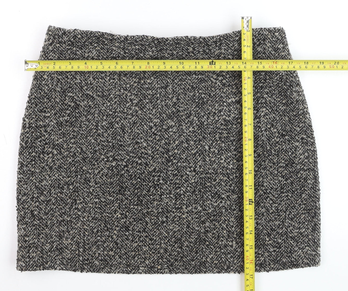 H&M Women’s Grey Tweed Wool Pencil Skirt Size 14