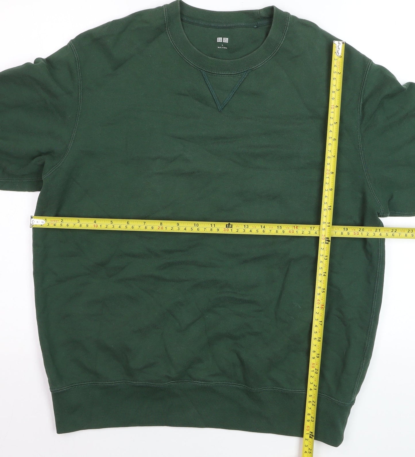 Uniqlo Men's Green L Pullover Sweatshirt Cotton Blend