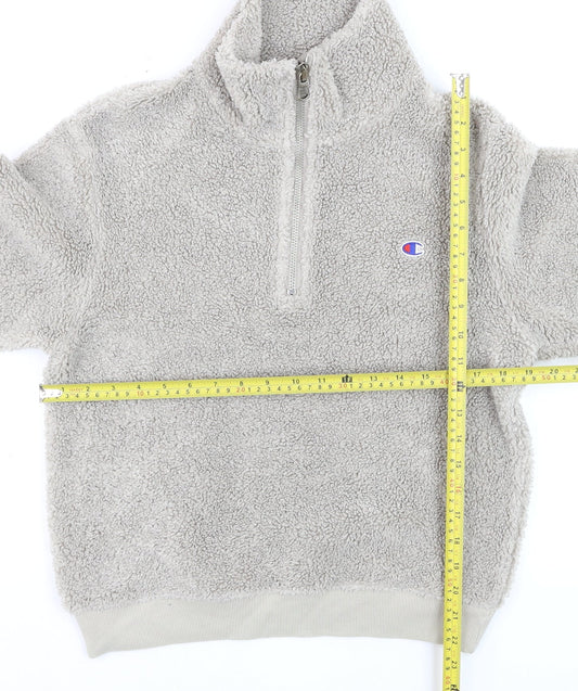 Champion Women’s Beige 1/2 Zip Fleece Sweatshirt Medium
