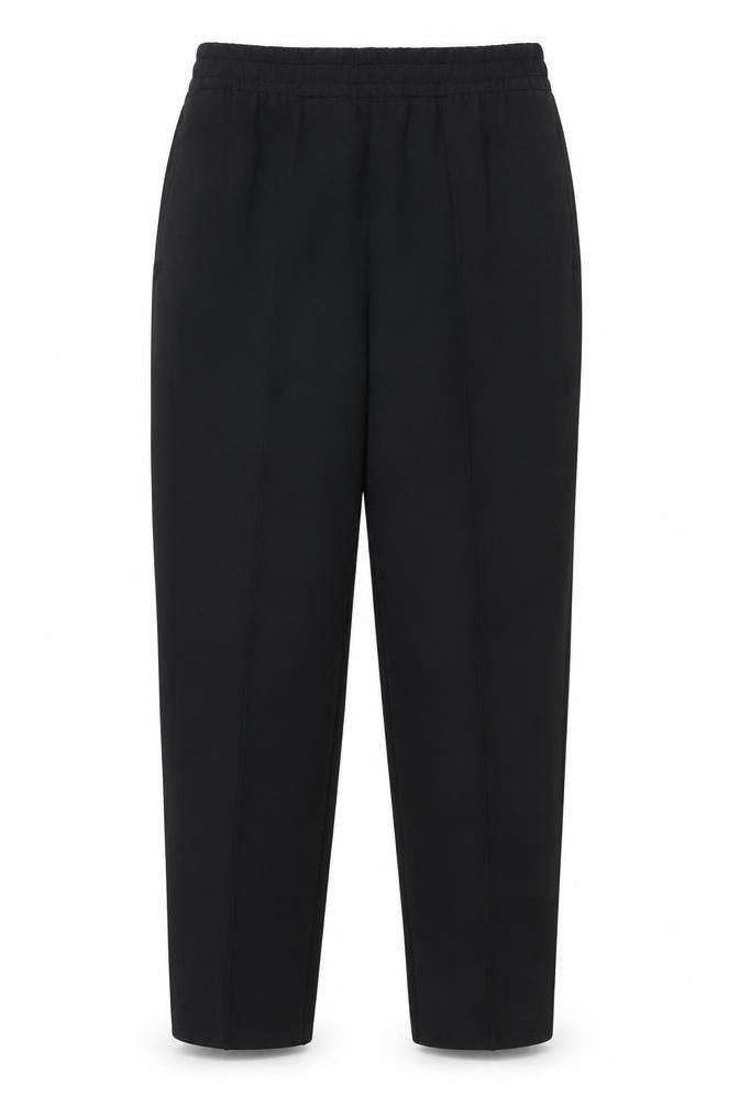 Dunnes Women Black Small Elastic Waist Tapered Trousers
