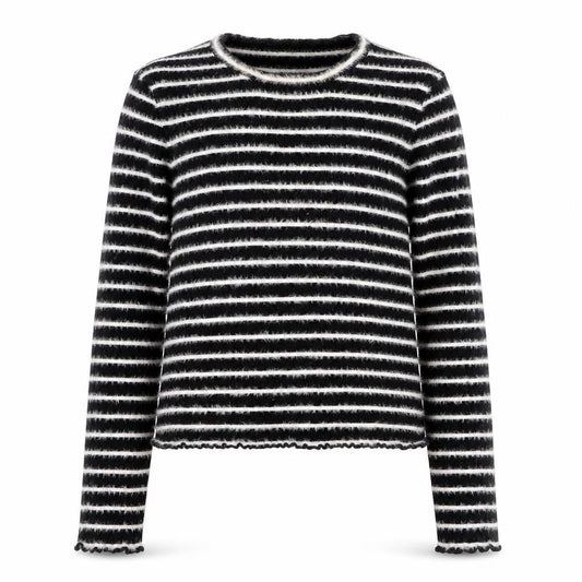 Savida Girls Black & White Striped Pullover Jumper Medium Knitwear