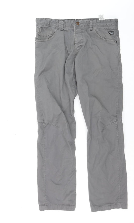 Jack & Jones Men's Grey Straight Fit 36x34 Jeans