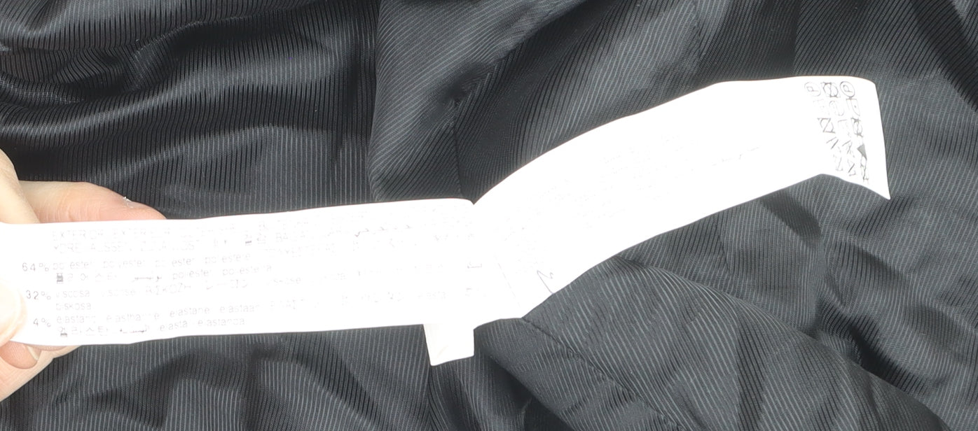 ZARA Women Black Double-Breasted Blazer Size 14 with Gold Buttons