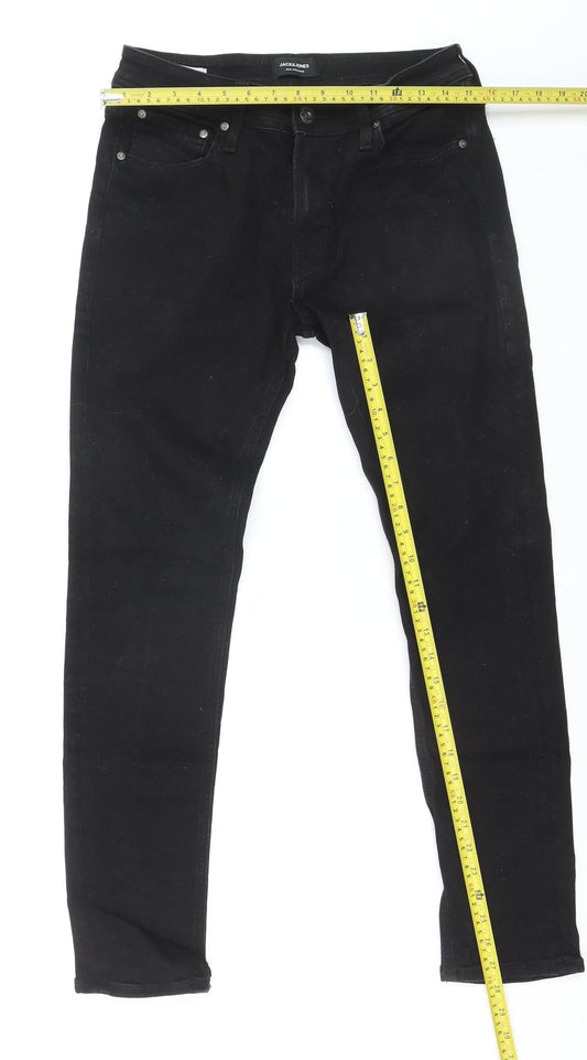 Jack & Jones Men's Black Slim Fit Skinny Denim Jeans 32W 30L