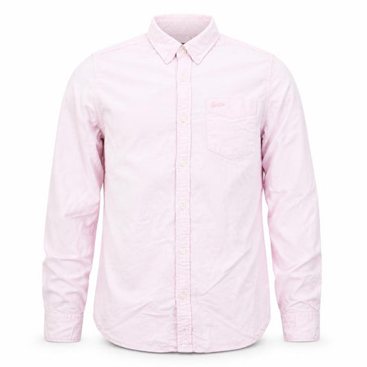 Superdry Men's Pink Cotton Button-Down Long Sleeve Dress Shirt Size S