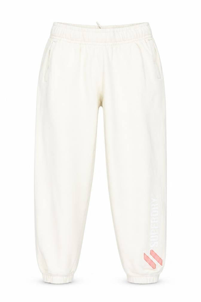 Superdry Girls Ivory Jogger Trousers Size 12 Years Cotton Blend