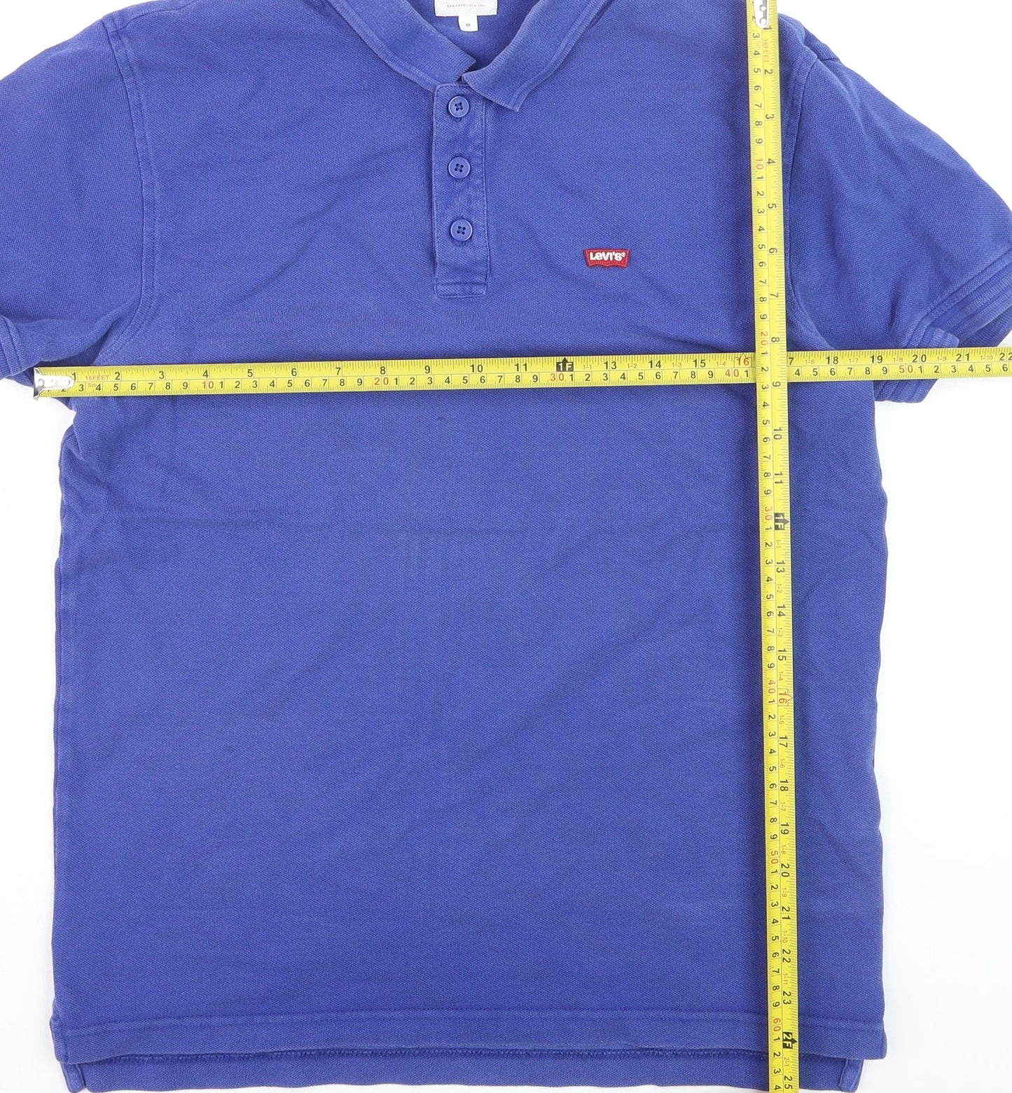 Levi's Men's Blue Short Sleeve Cotton Polo Shirt Size M