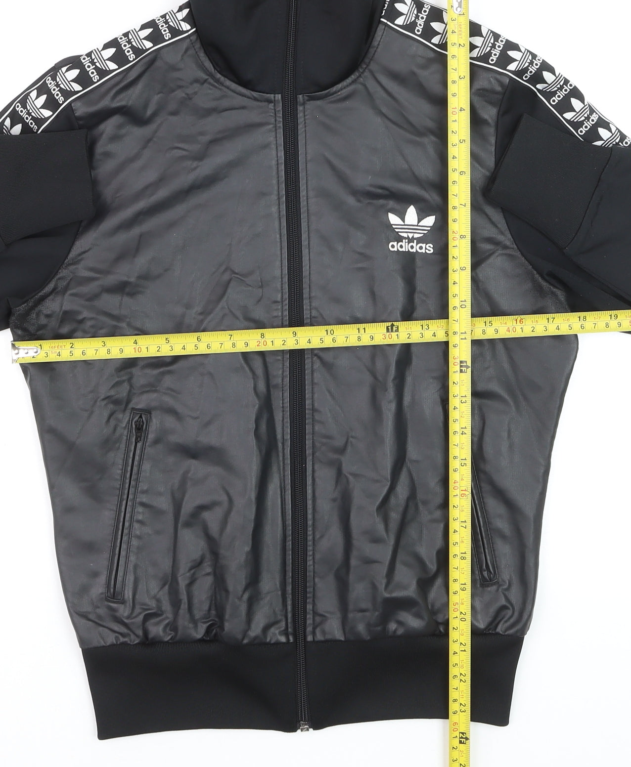 Adidas Womens Black Bomber Jacket Size 10 Full Zip Logo Sportswear