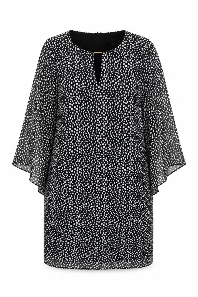 Joanna Hope Women Black Polka Dot Shift Dress Size 12