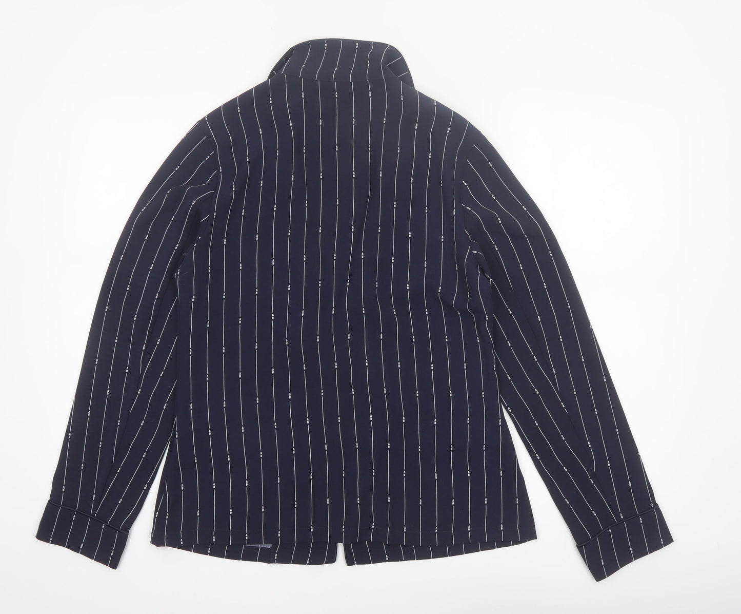 Scotch & Soda Women's Navy Pinstripe Single-Breasted Blazer Size S