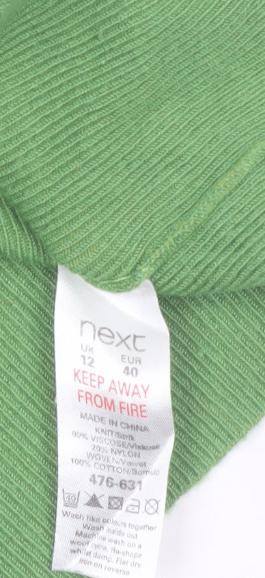 Next Women's Green Layered Scoop Neck Knit Blouse Size 12