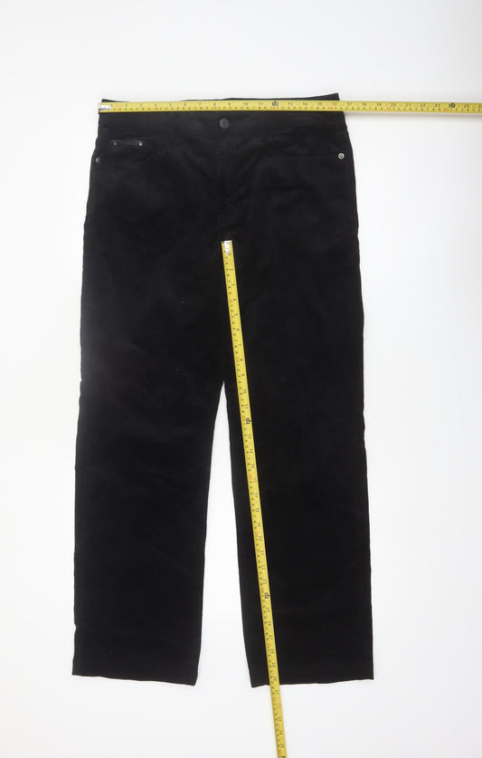 Salsa Jeans Womens Black Corduroy Slim Trousers Size 11 Regular