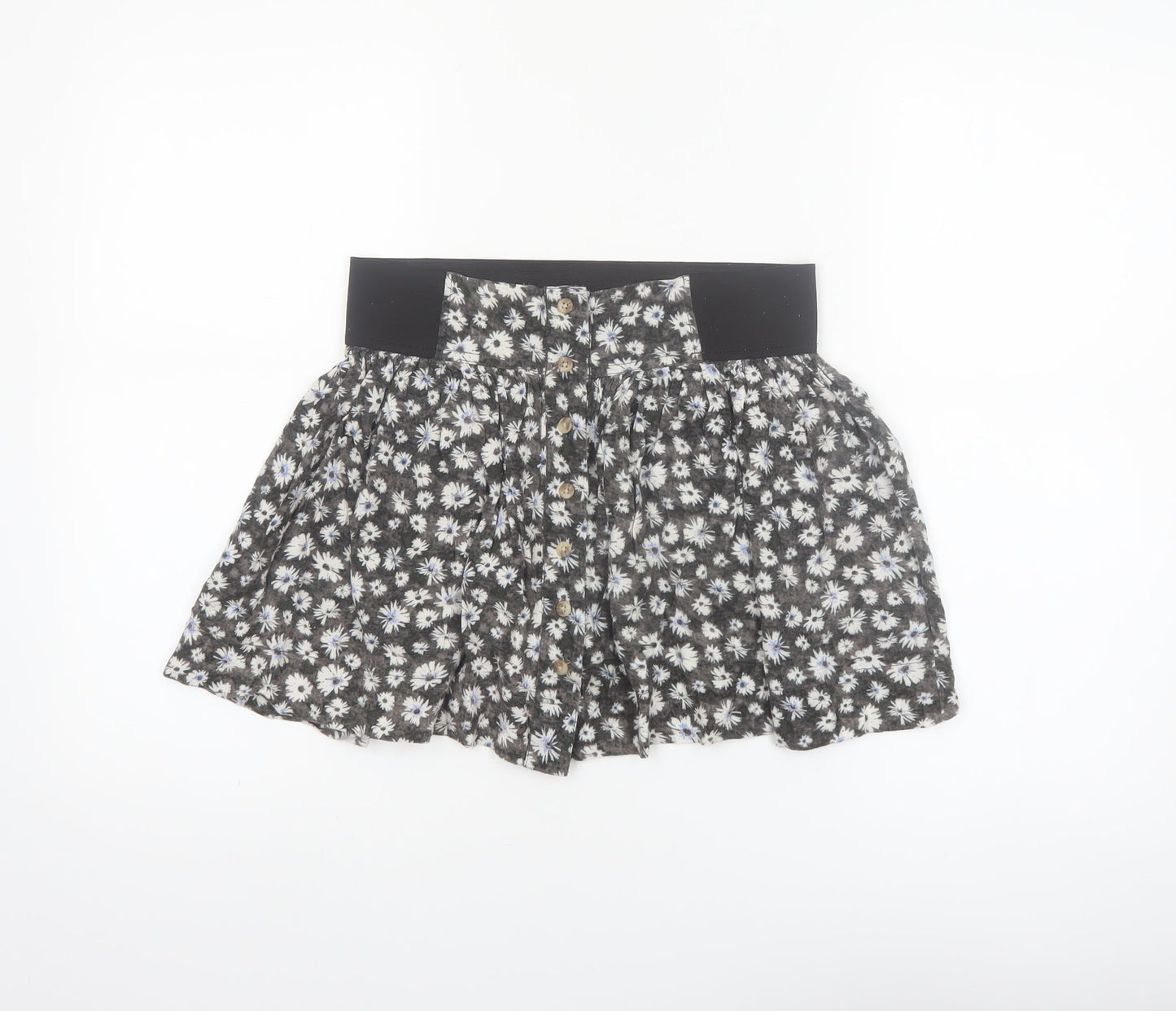 American Eagle Outfitters Women's Black Floral A-Line Mini Skirt Size S