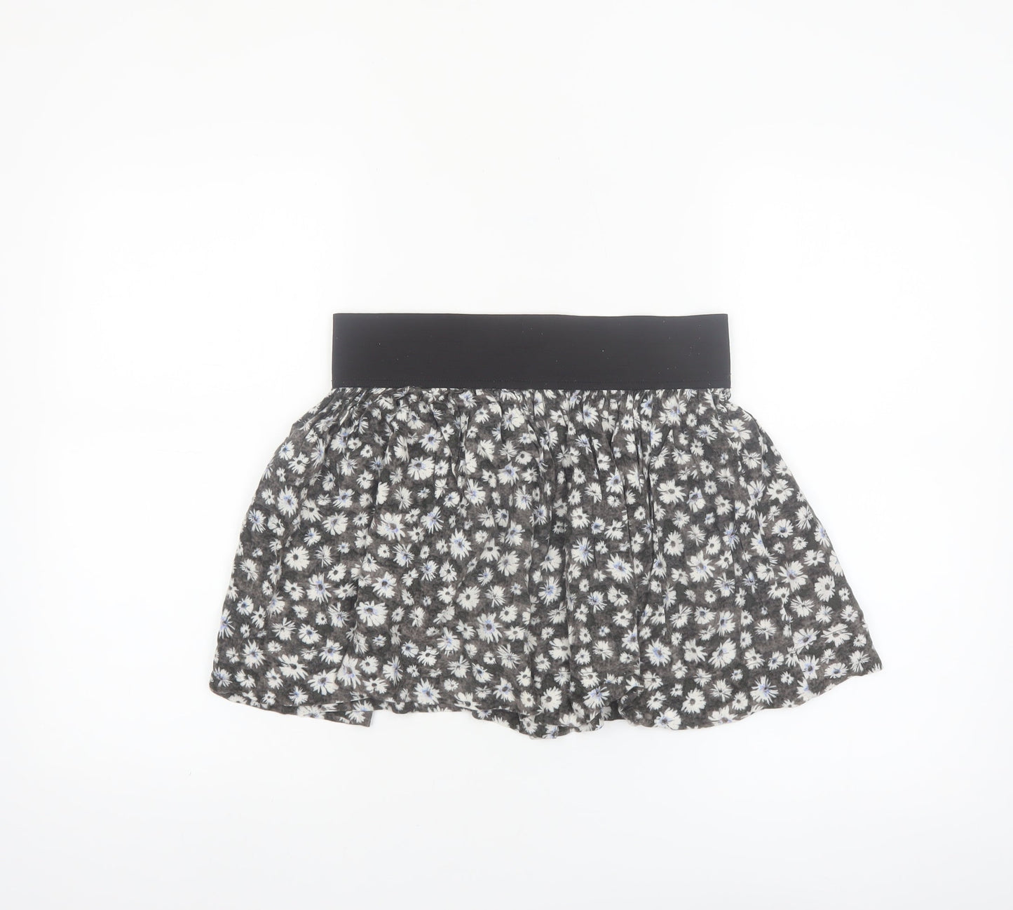 American Eagle Outfitters Women's Black Floral A-Line Mini Skirt Size S