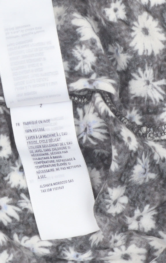 American Eagle Outfitters Women's Black Floral A-Line Mini Skirt Size S