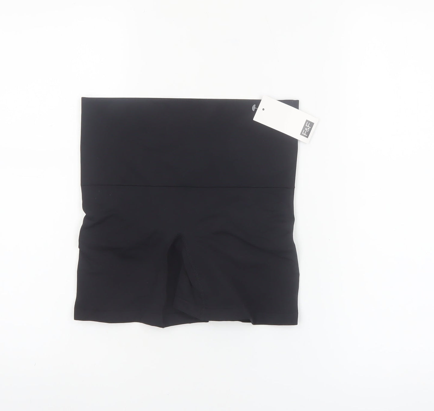 F&F Womens Black Biker Activewear Shorts L Slim Fit Stretch