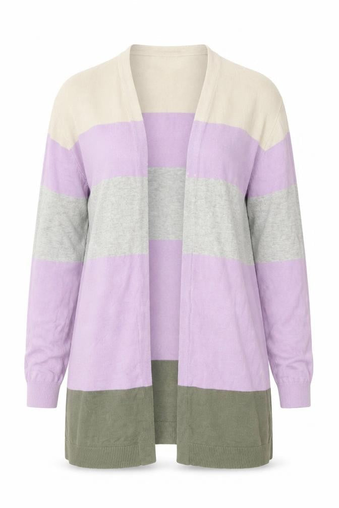 Cotton Traders Womens Multicoloured Striped Cardigan Size 14