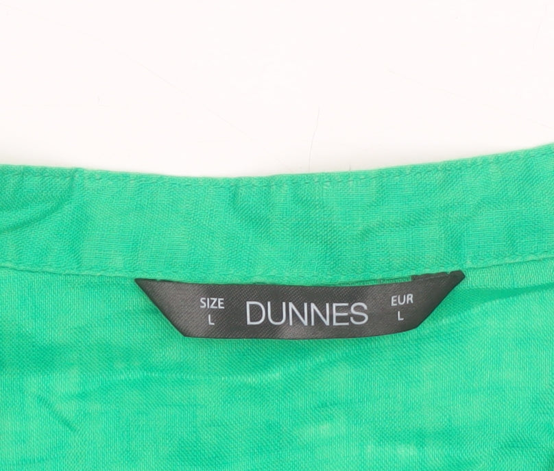 Dunnes Women’s Green Linen Button-Up Shirt Size L