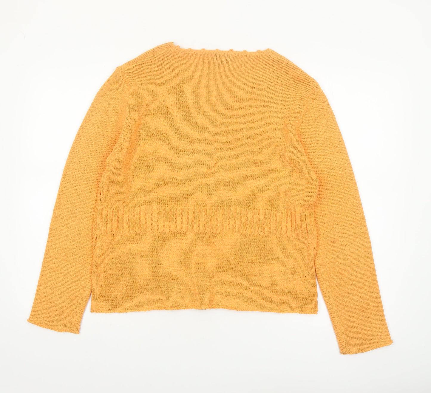 Ann Marie Women's Orange Knit Button Cardigan Size 12