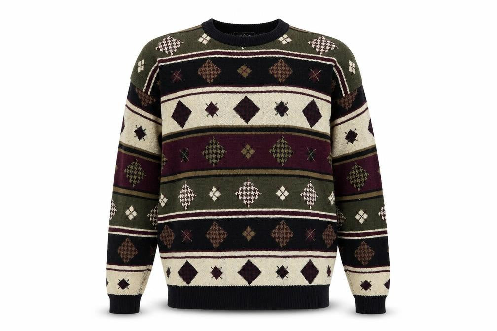Woods & Gray Men's Multicoloured Cotton Argyle Jumper L
