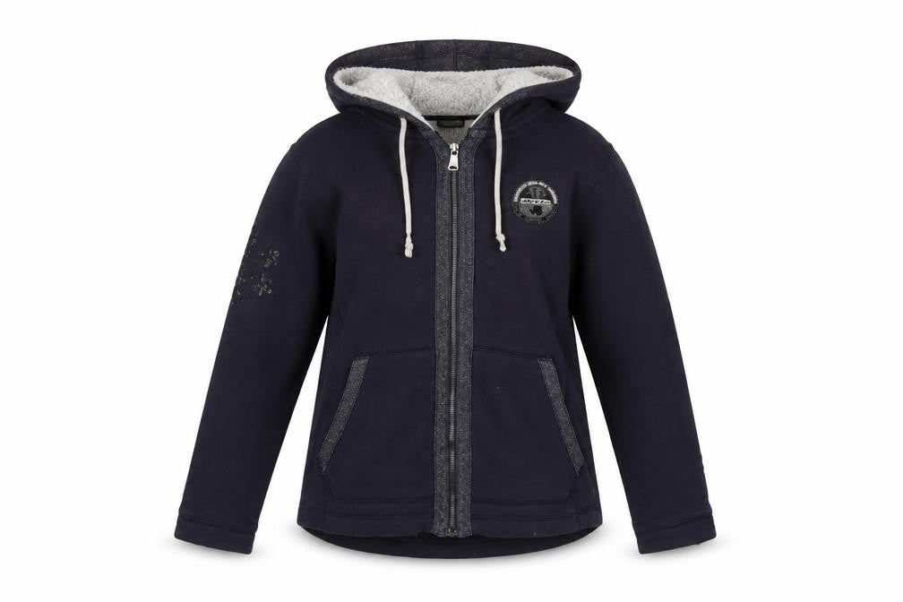 Napapijri Womens Black Full Zip Hoodie XL Lined Casual Sweatshirt