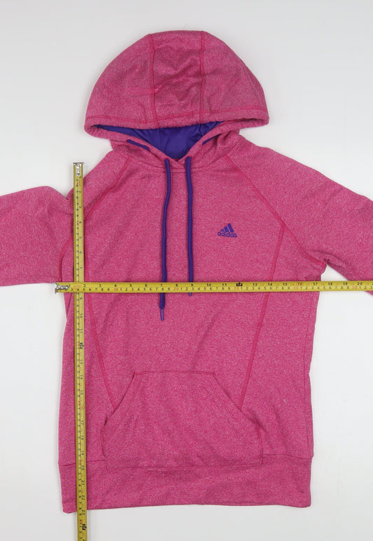 Adidas Womens Pink Pullover Hoodie Small Lightweight Athletic