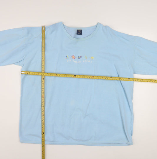 Lakeshirts Women Blue XL Pullover Sweatshirt Crew Neck Casual