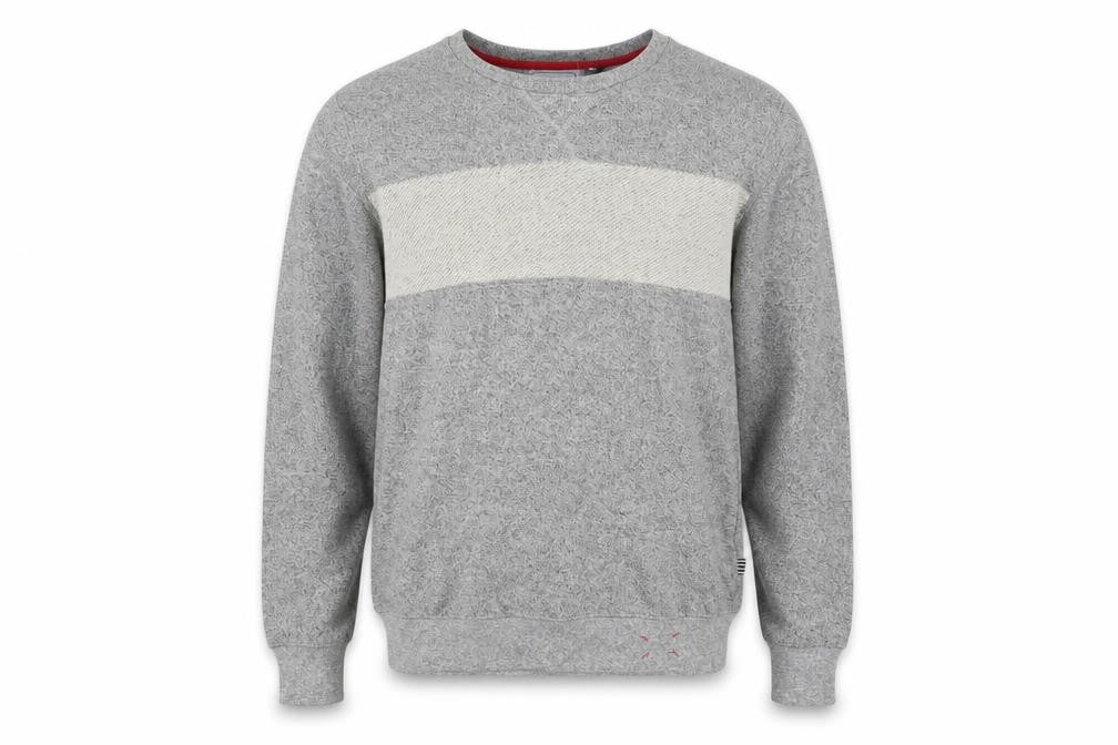 Five Four Men's Grey L Crew Neck Pullover Sweatshirt