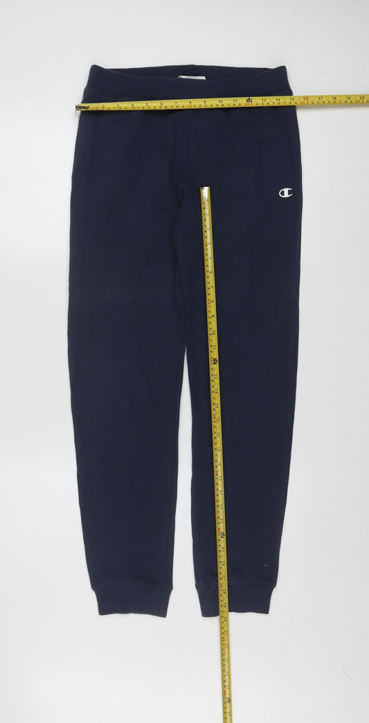 Champion Boys Blue Fleece Jogger Trousers XL 14 Years Elastic Waist