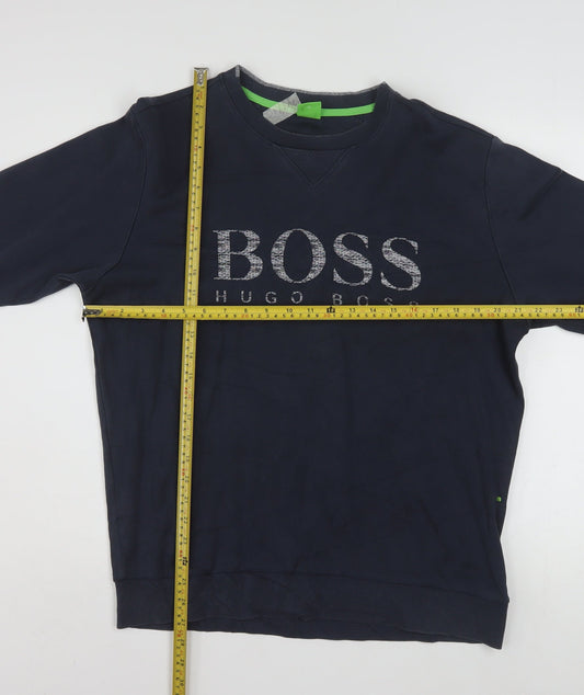 Hugo Boss Men's Blue Slim Fit Logo Sweatshirt XL
