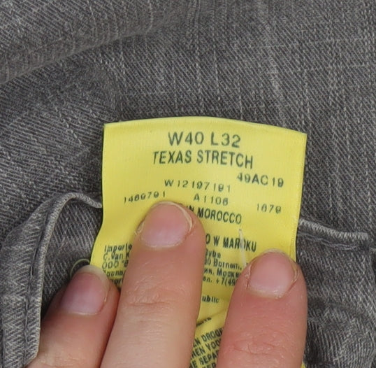Wrangler Men's Grey Texas Stretch Straight Jeans W40 L32