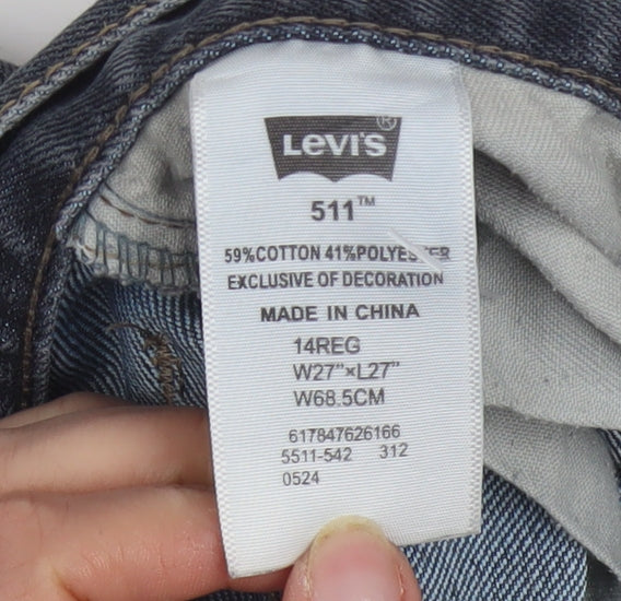 Levi's 511 Women's Blue Skinny Jeans Size 14 Regular Cotton Blend