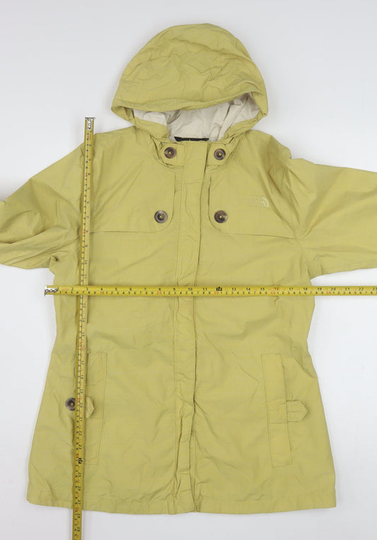 The North Face Womens Yellow Waterproof Hooded Rain Coat M