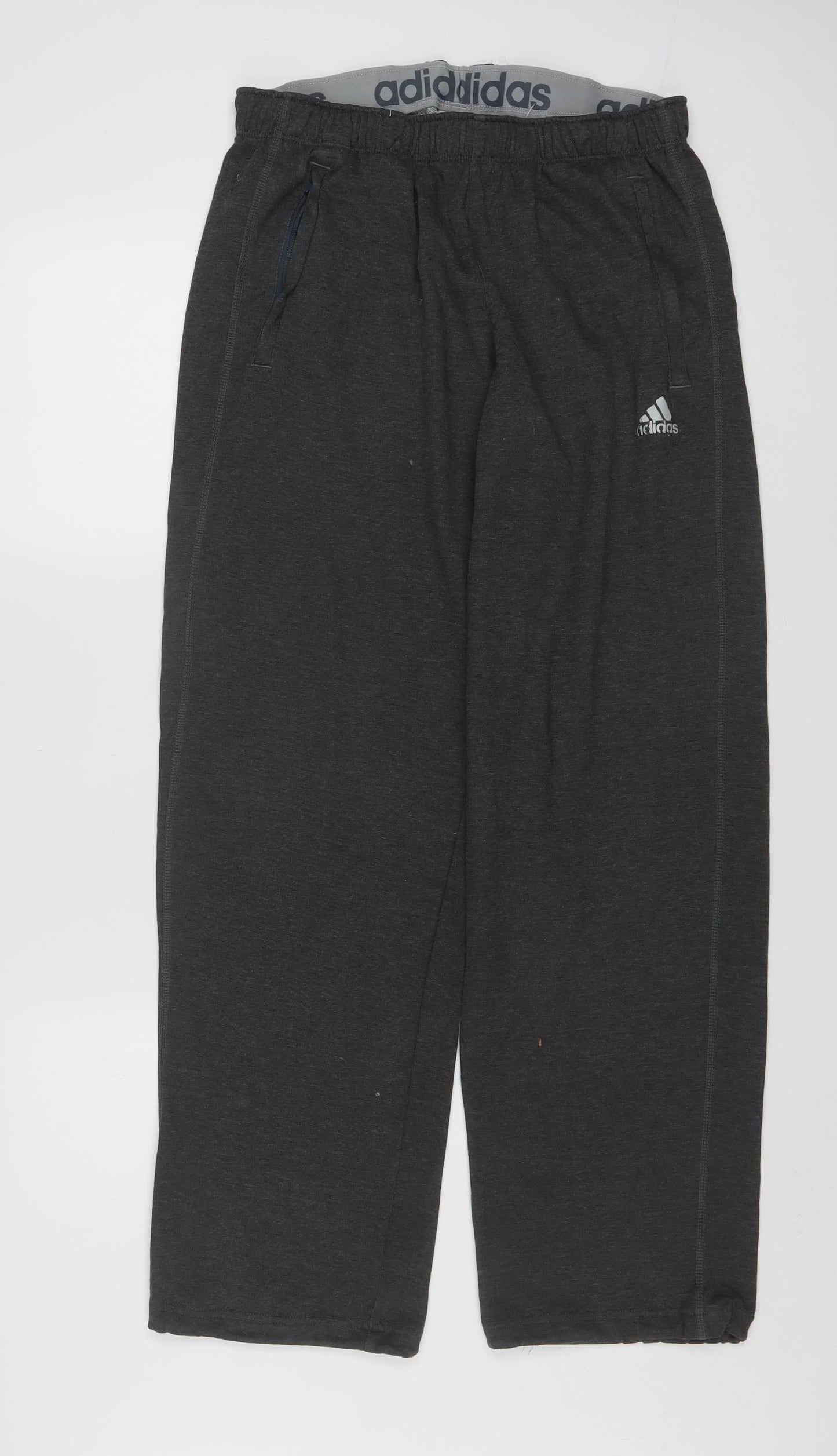 Adidas Men's Grey M Sweatpants Regular Fit Activewear Trousers