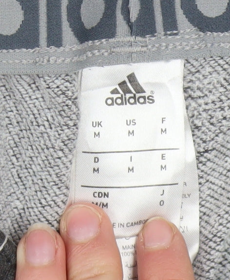 Adidas Men's Grey M Sweatpants Regular Fit Activewear Trousers