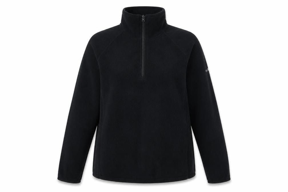Columbia Womens Black Fleece Pullover Sweatshirt L 1/4 Zip Outdoor