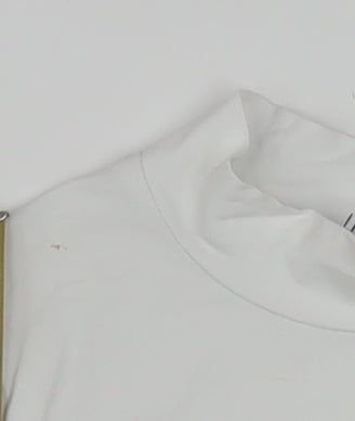 FILA Women's White Cropped T-Shirt High Neck Short Sleeve M