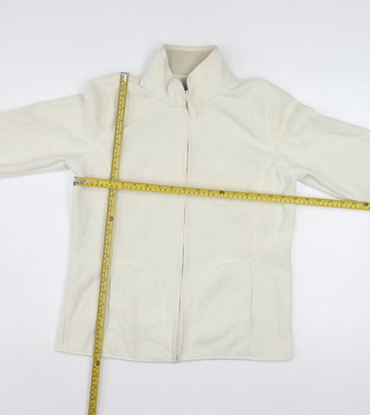 SB Active Womens Ivory Fleece Full Zip Jacket Size M Regular Fit