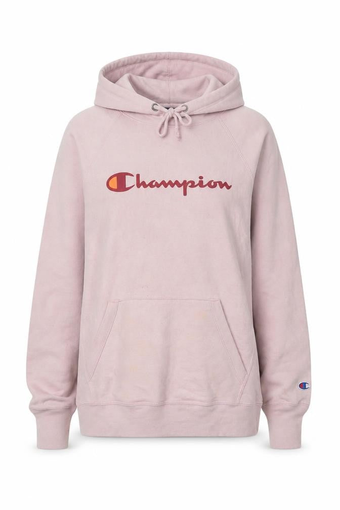 Champion Womens Pink Pullover Hoodie Size M Cotton Blend Athleticwear