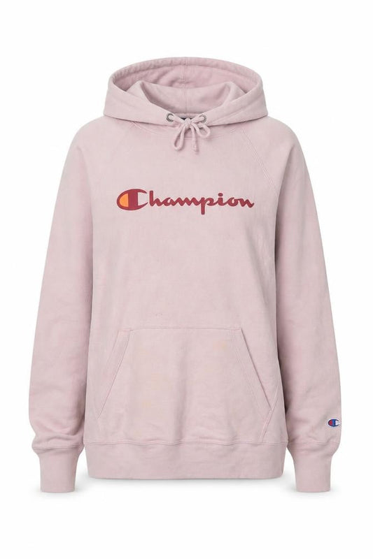 Champion Womens Pink Pullover Hoodie Size M Cotton Blend Athleticwear