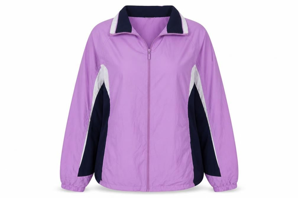 Cheetah Womens Purple Windbreaker Jacket Size 14 Lined Full Zip