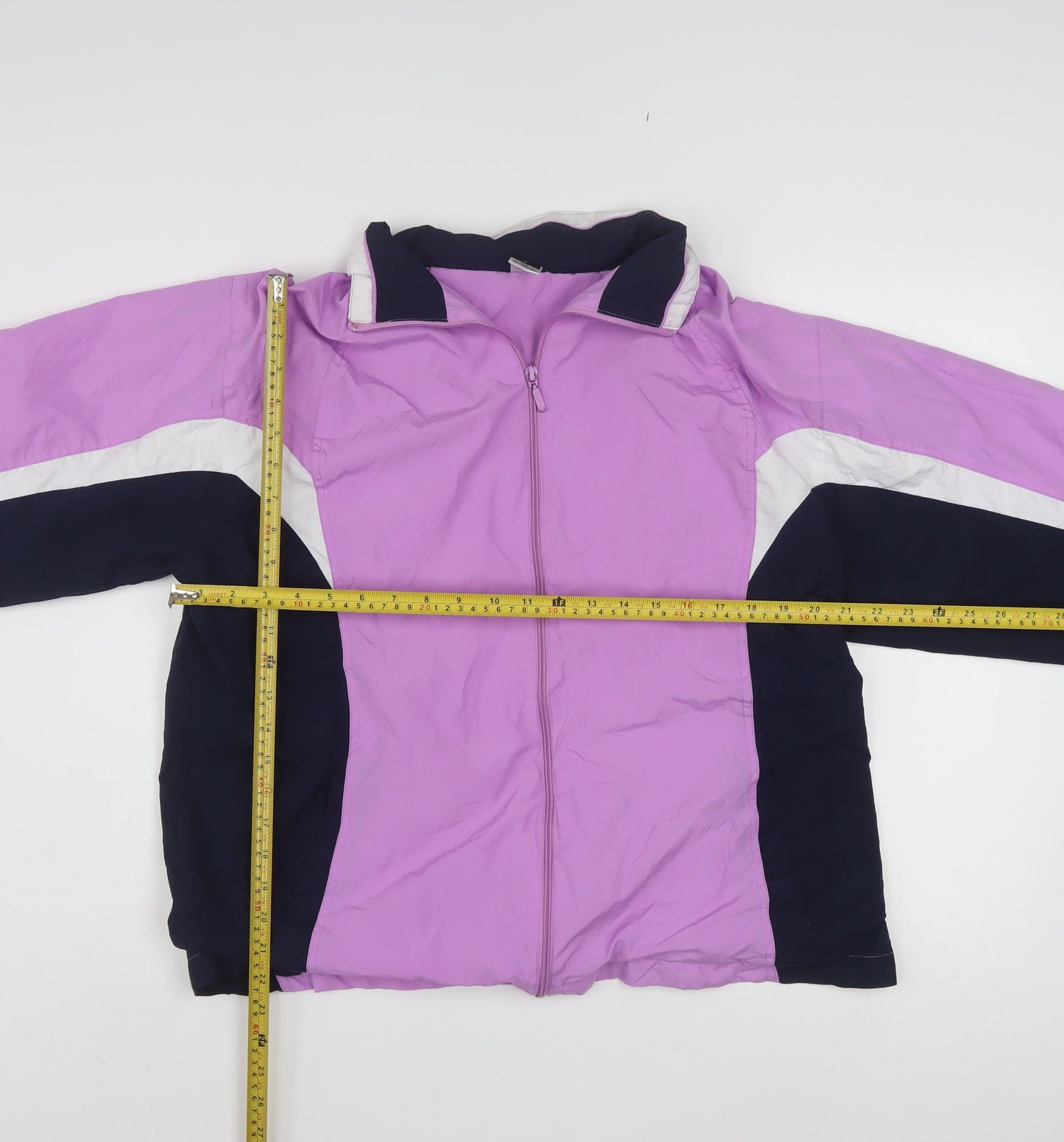 Cheetah Womens Purple Windbreaker Jacket Size 14 Lined Full Zip