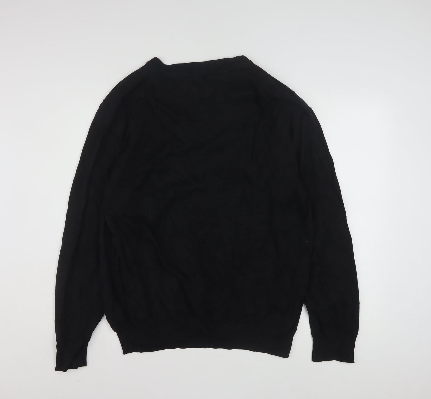 Tommy Hilfiger Men's Black XL Cotton Crew Neck Pullover Jumper