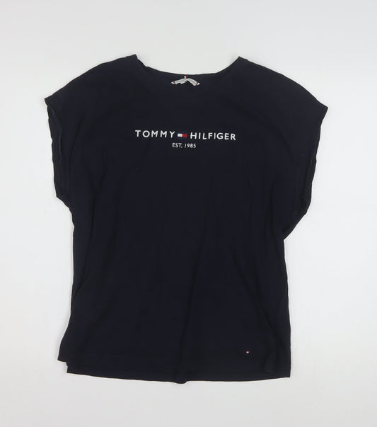 Tommy Hilfiger Men's Blue Cotton Crew Neck T-Shirt L