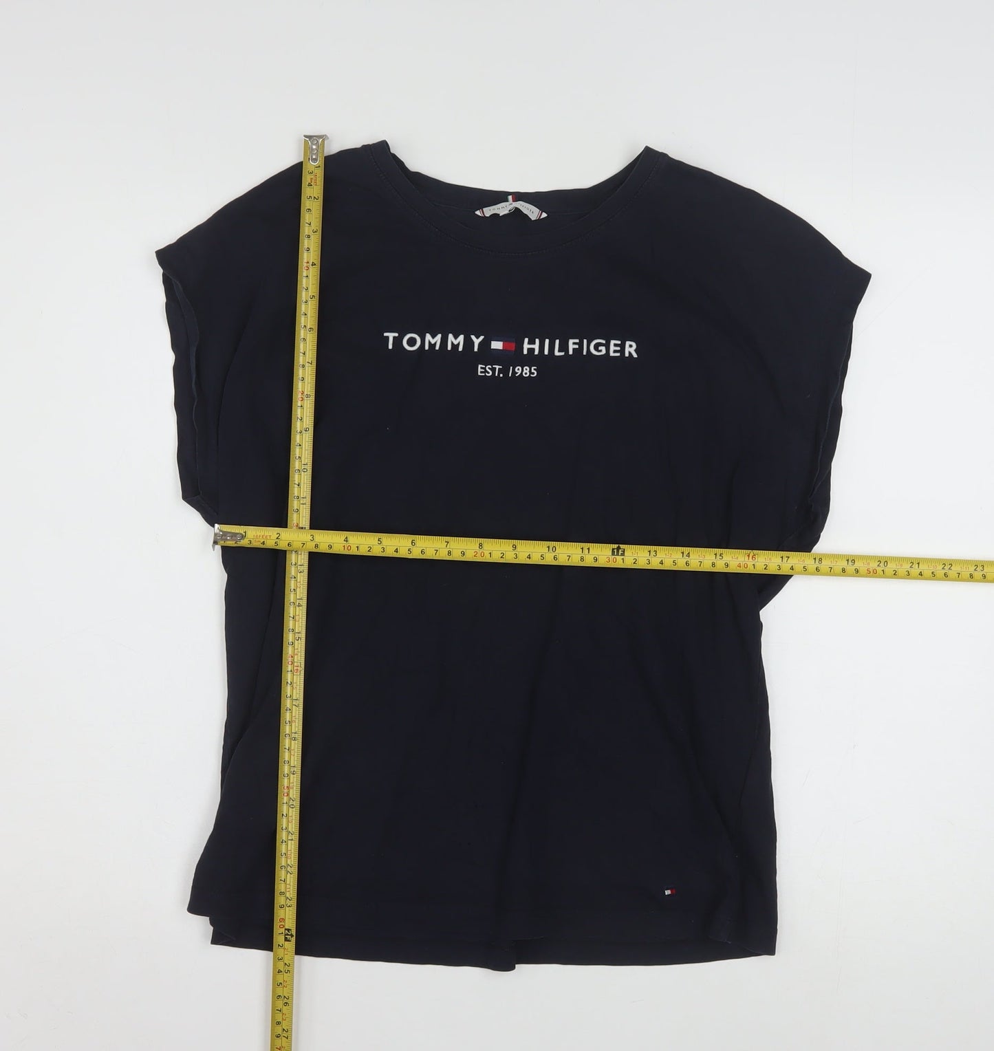 Tommy Hilfiger Men's Blue Cotton Crew Neck T-Shirt L