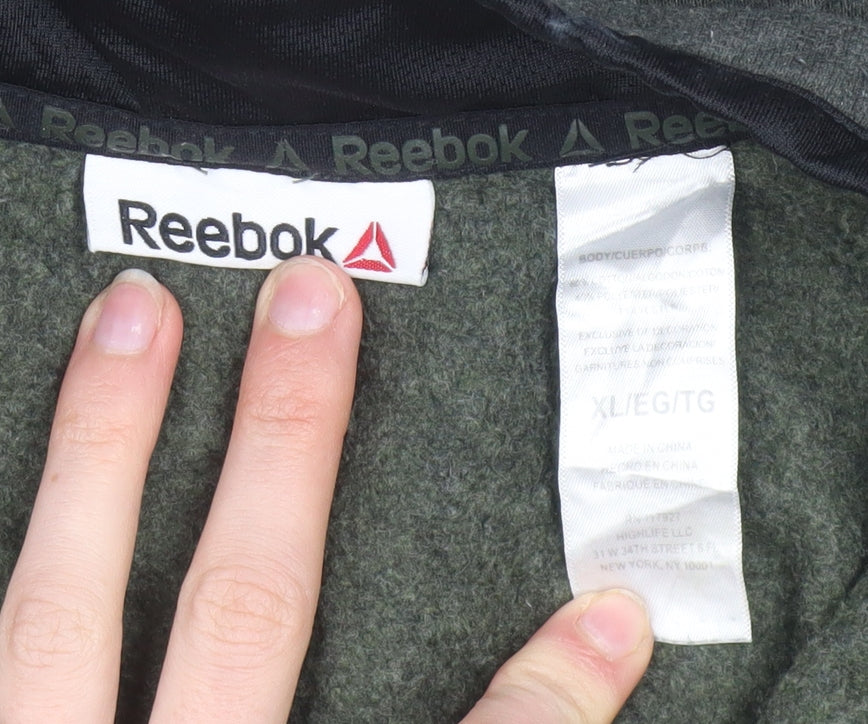 Reebok Men's Grey XL 1/4 Zip Pullover Fleece Sweatshirt